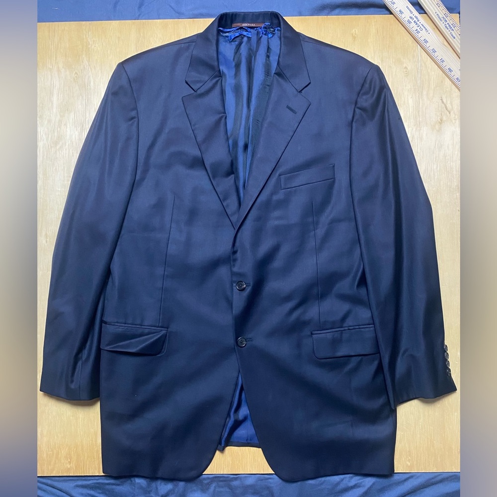 Vintage Hickey Freeman Tasmanian Super 130’s Wool Sport Coat Blazer 46L (flaws)